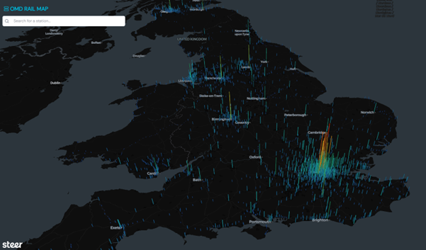 Screenshot from ODM journeys map
