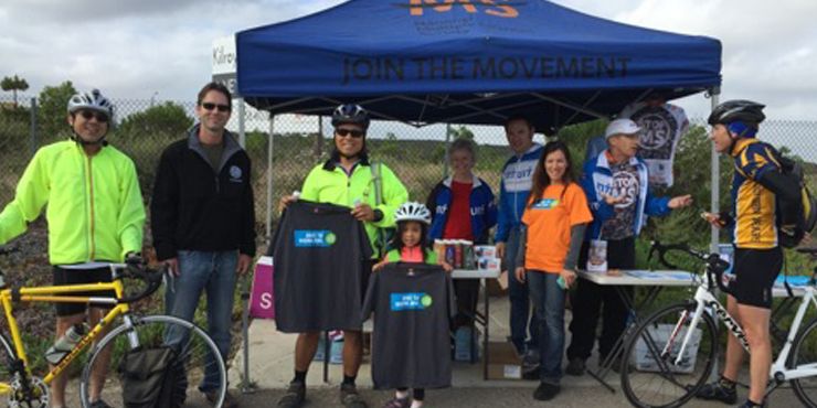 Icommute stand with merchandise