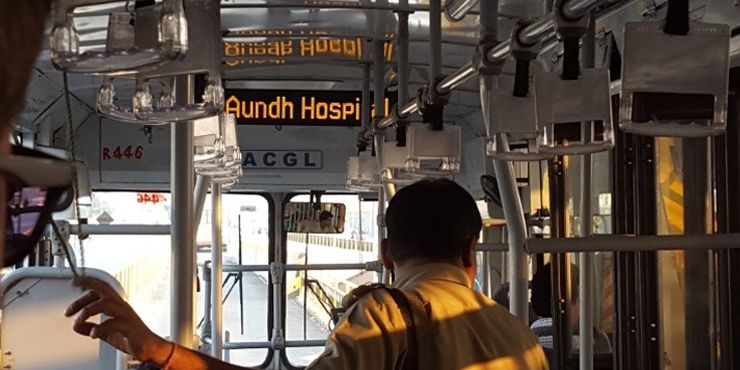 Man on bus in India